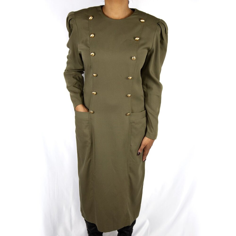 Vintage Olive Maxi Dress